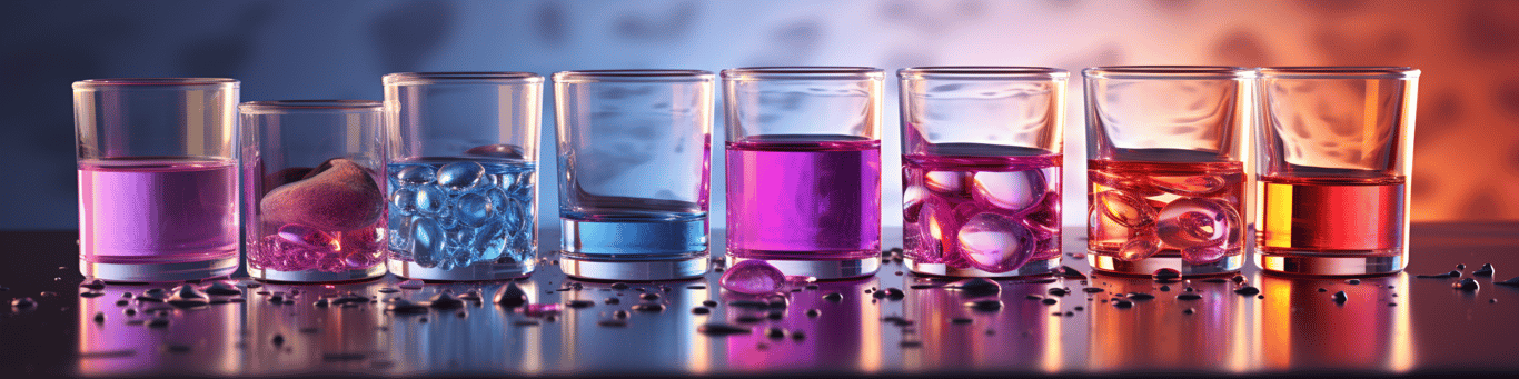 image of drug pills surrounding a glass of water symbolizing drug consumption