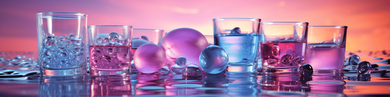 image of drug pills surrounding a glass of water symbolizing drug consumption