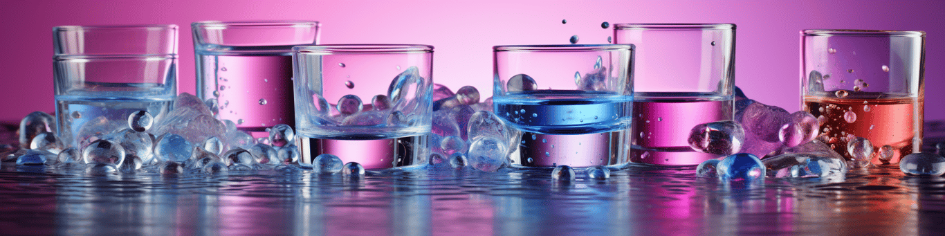 image of drug pills surrounding a glass of water symbolizing drug consumption