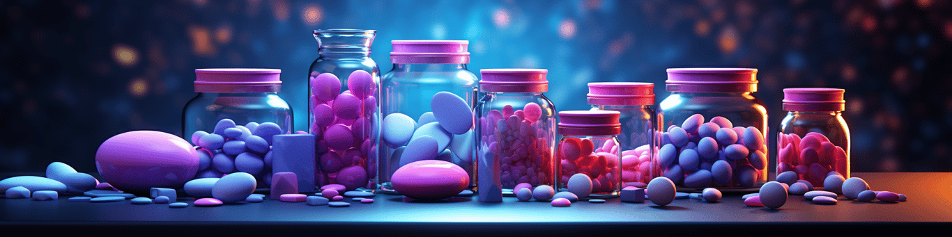 image of different drug pills on a surface