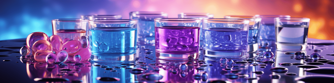 image of drug pills surrounding a glass of water symbolizing drug consumption