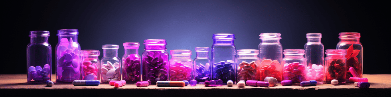 image of different drug pills on a surface