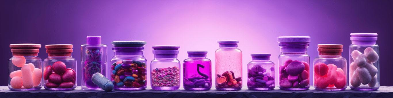 image of different drug pills on a surface