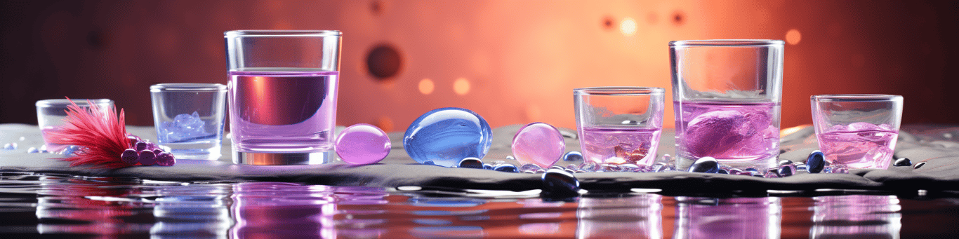image of drug pills surrounding a glass of water symbolizing drug consumption