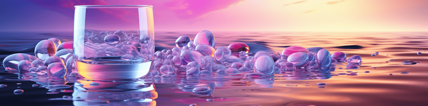 image of drug pills surrounding a glass of water symbolizing drug consumption