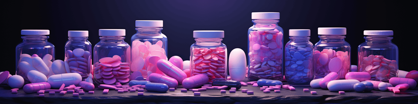 image of different drug pills on a surface