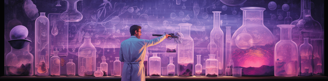 image of a doctor in a lab doing drug, clinical research