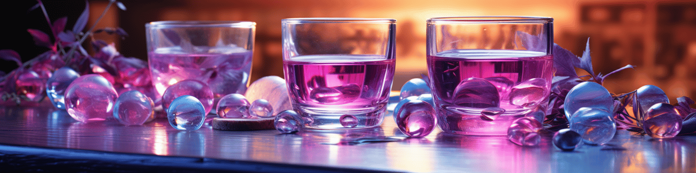 image of drug pills surrounding a glass of water symbolizing drug consumption