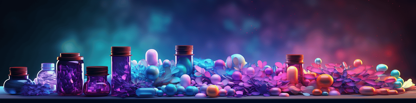image of different drug pills on a surface