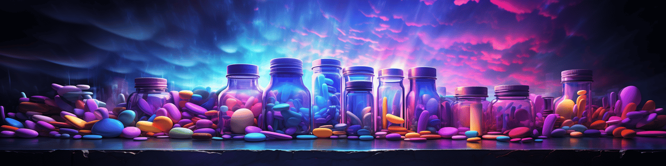 image of different drug pills on a surface