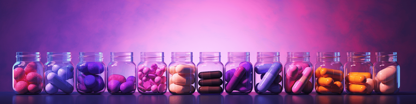 image of different drug pills on a surface