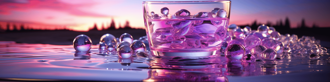 image of drug pills surrounding a glass of water symbolizing drug consumption