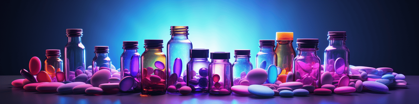 image of different drug pills on a surface