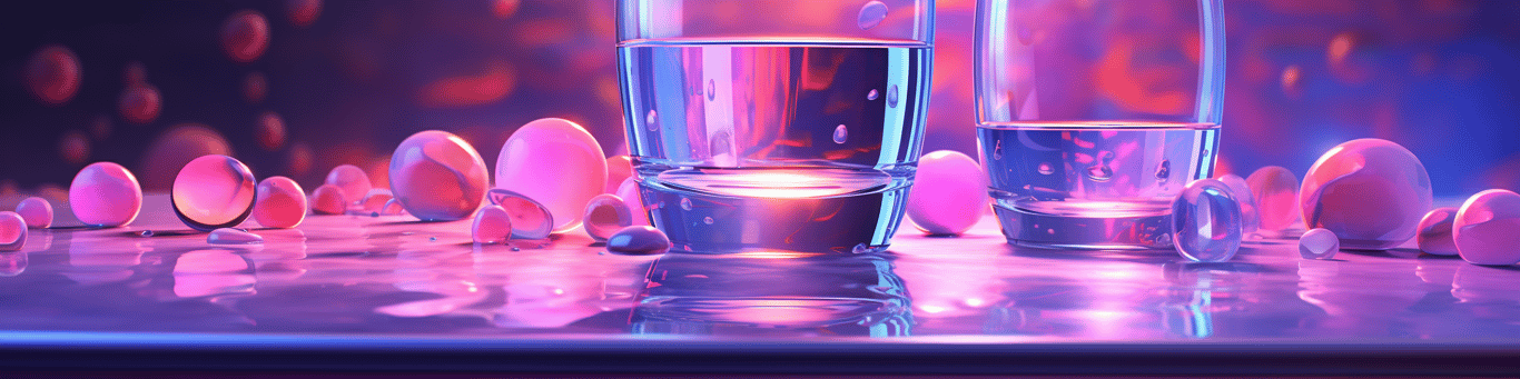 image of drug pills surrounding a glass of water symbolizing drug consumption