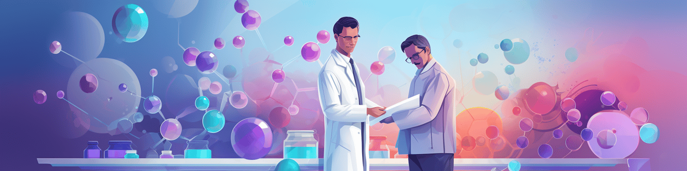 image of a doctor in a lab doing drug, clinical research