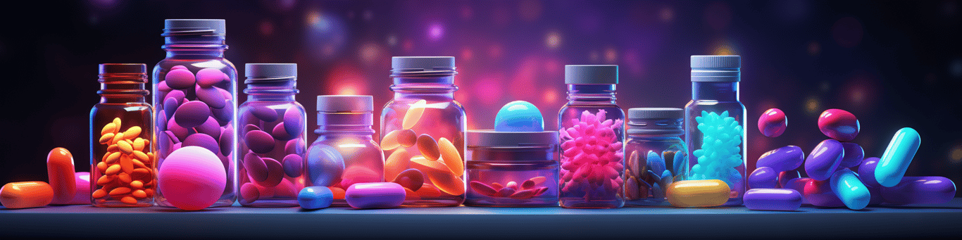 image of different drug pills on a surface