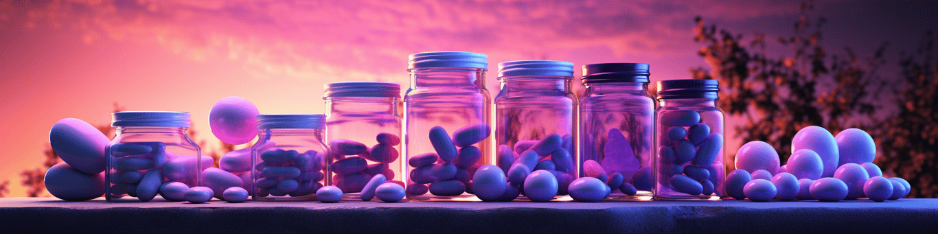 image of different drug pills on a surface