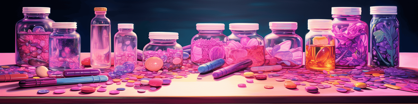 image of different drug pills on a surface