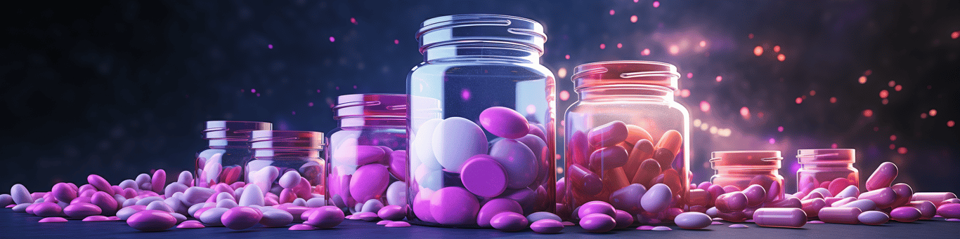 image of different drug pills on a surface