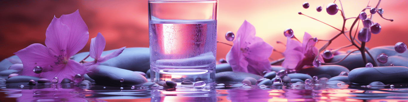 image of drug pills surrounding a glass of water symbolizing drug consumption