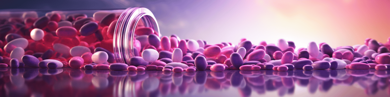 image of different drug pills on a surface