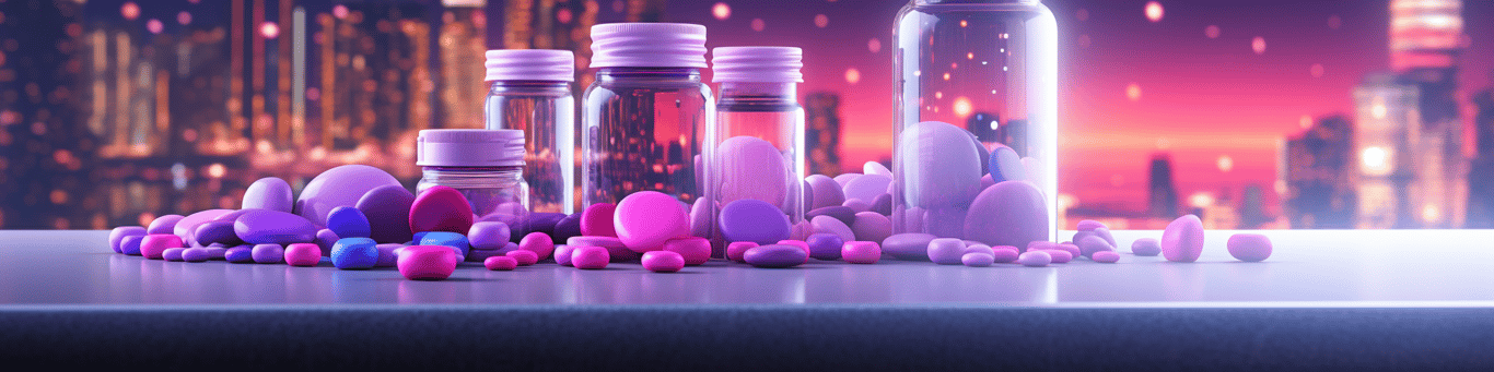 image of different drug pills on a surface