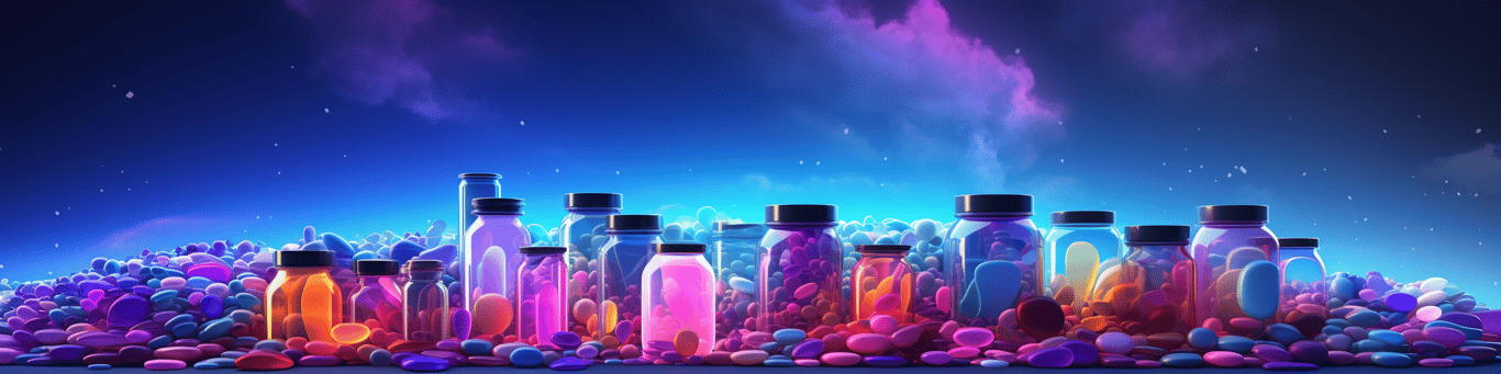 image of different drug pills on a surface