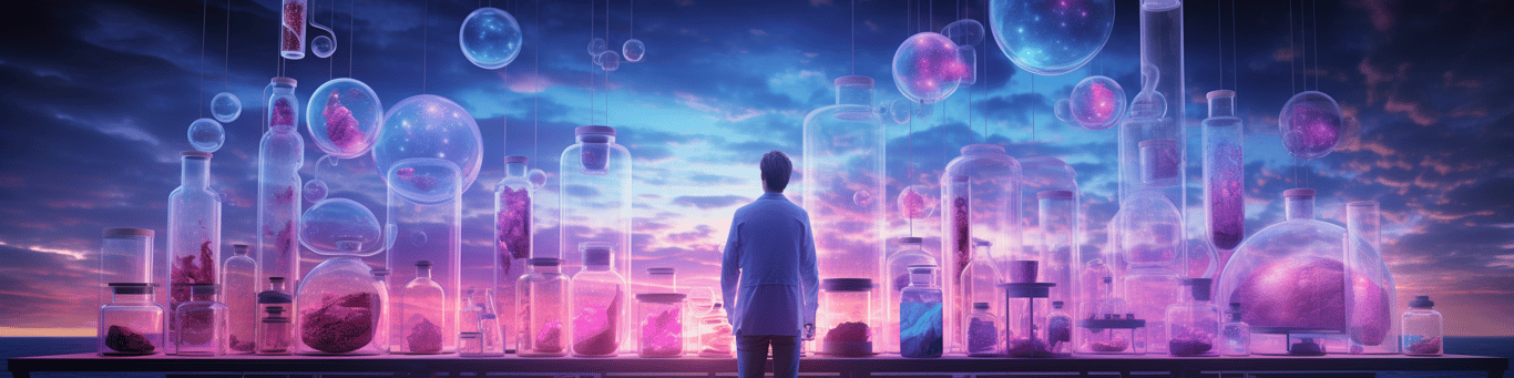 image of a doctor in a lab doing drug, clinical research