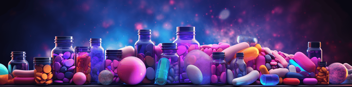 image of different drug pills on a surface