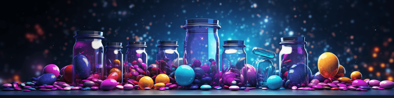 image of different drug pills on a surface