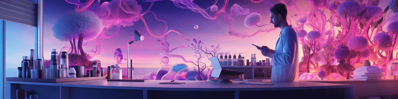 image of a doctor in a lab doing drug, clinical research