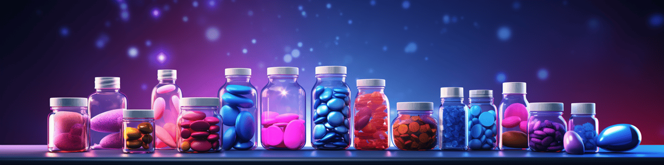 image of different drug pills on a surface