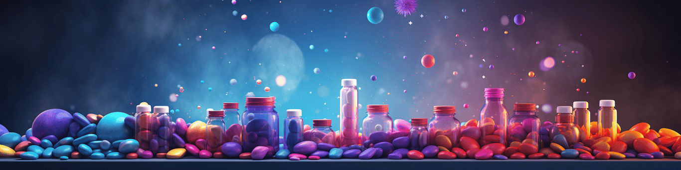 image of different drug pills on a surface