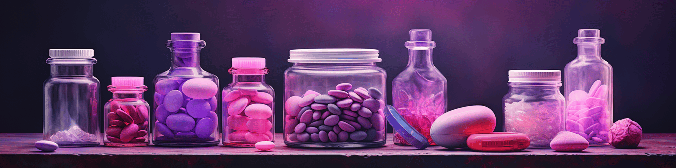 image of different drug pills on a surface