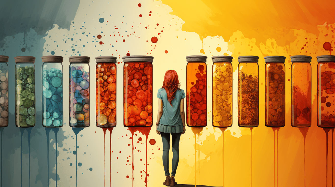 abstract image of a patient experiencing side effect