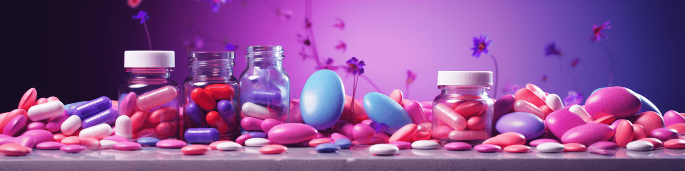 image of different drug pills on a surface