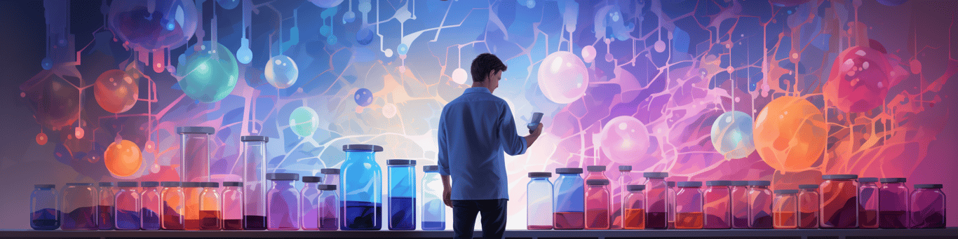 image of a doctor in a lab doing drug, clinical research