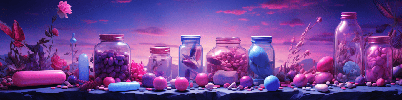 image of different drug pills on a surface