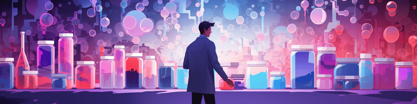 image of a doctor in a lab doing drug, clinical research