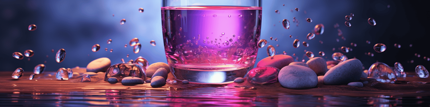 image of drug pills surrounding a glass of water symbolizing drug consumption