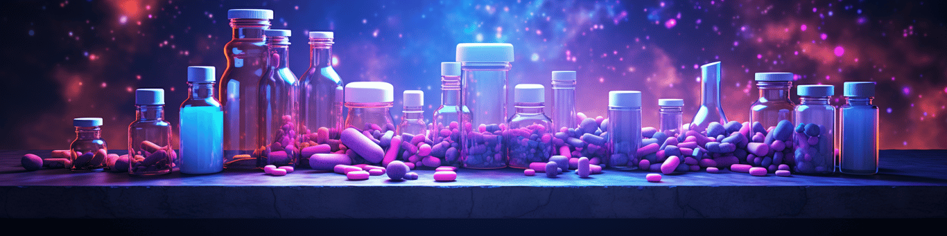 image of different drug pills on a surface