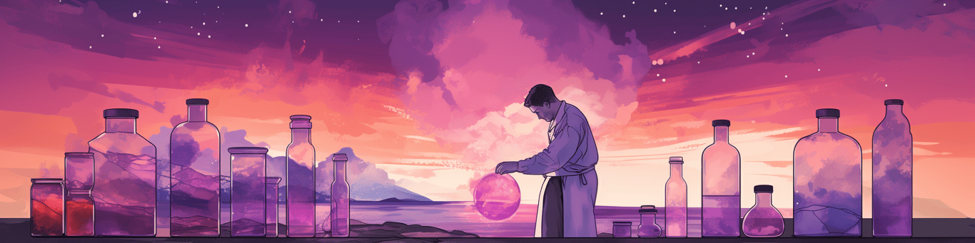 image of a doctor in a lab doing drug, clinical research