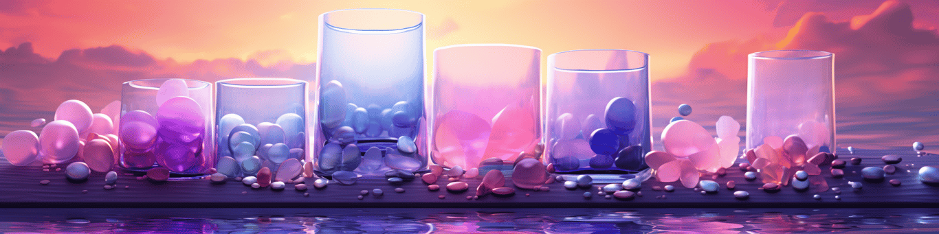 image of drug pills surrounding a glass of water symbolizing drug consumption