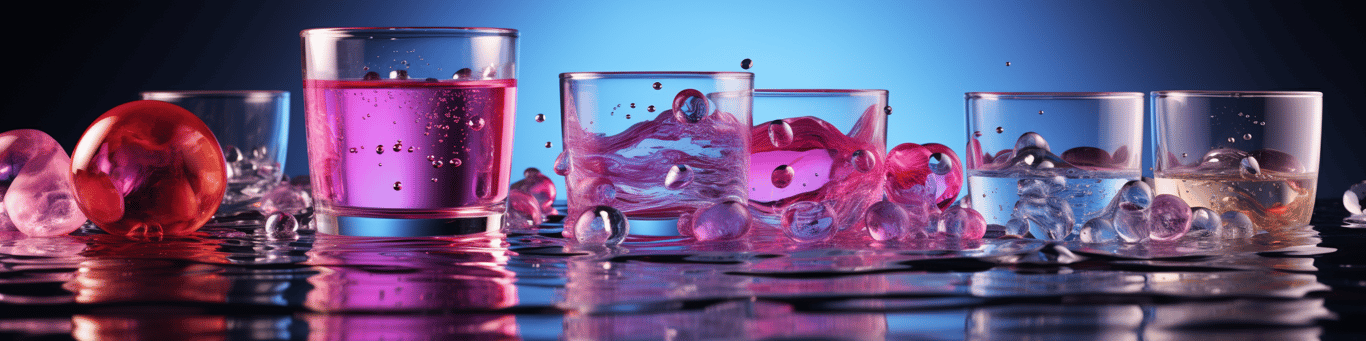 image of drug pills surrounding a glass of water symbolizing drug consumption