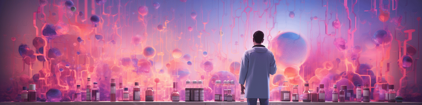 image of a doctor in a lab doing drug, clinical research