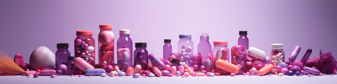 image of different drug pills on a surface