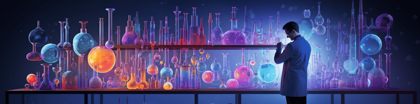 image of a doctor in a lab doing drug, clinical research