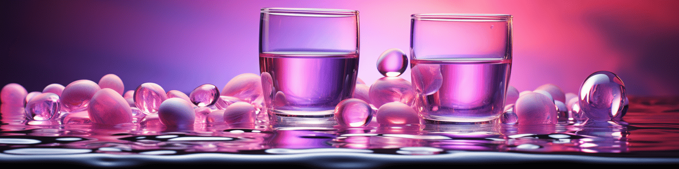image of drug pills surrounding a glass of water symbolizing drug consumption