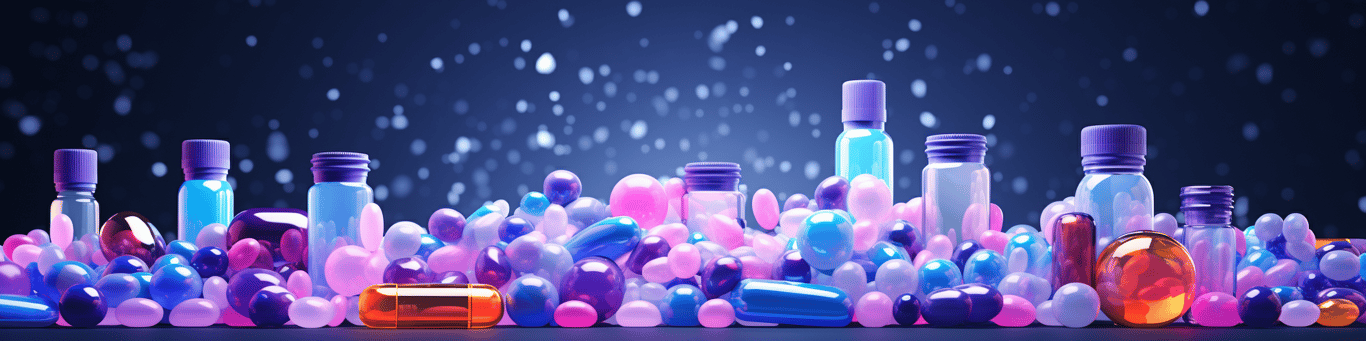 image of different drug pills on a surface