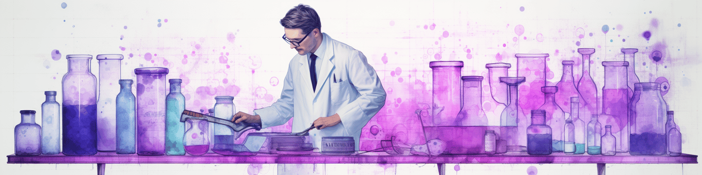 image of a doctor in a lab doing drug, clinical research